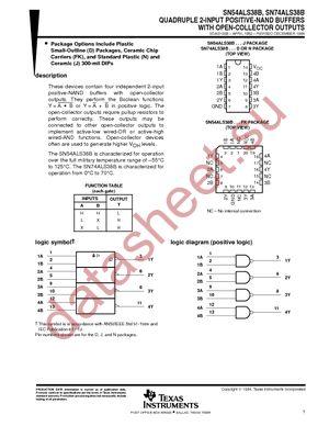 SN74ALS38BDBR datasheet  